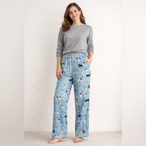 L.L. Bean Women’s Cotton Dog Print Pajama Pants Cozy Medium